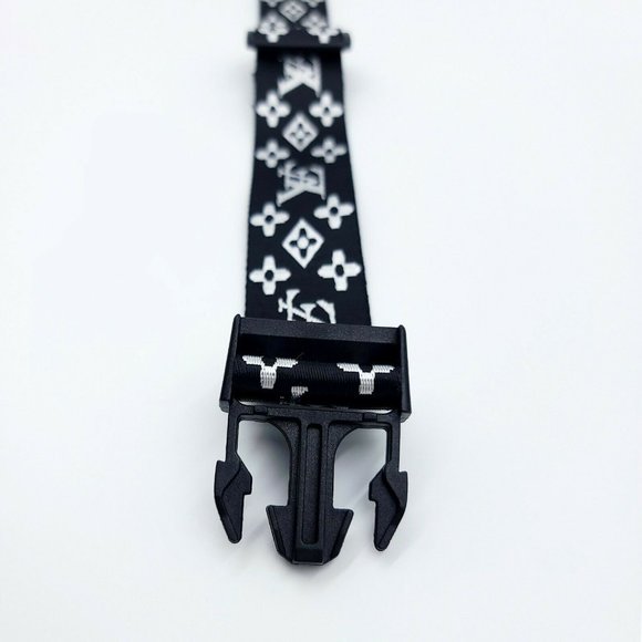 Dog Collar and Leash Set Fashion VE Black & White Nylon - Picture 7 of 8